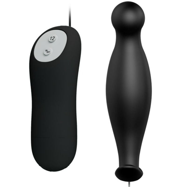 Pretty plug anal silicona 12 modos vibración negro
