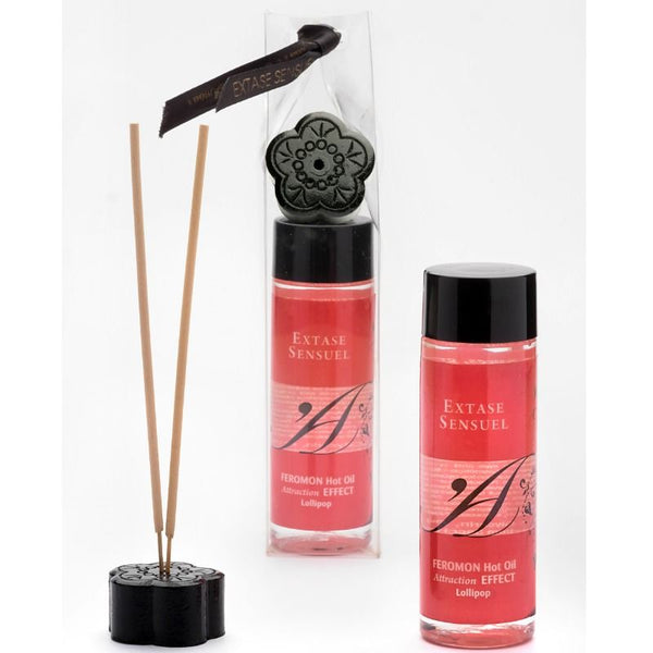 Extase aceite masaje efecto calor con feromonas pirulet 100 ml