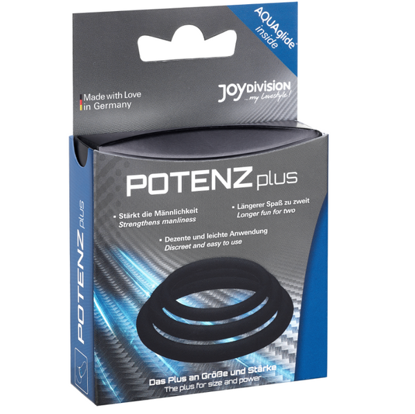 Joydivision plus pack 3 anillos para pene negro s m l