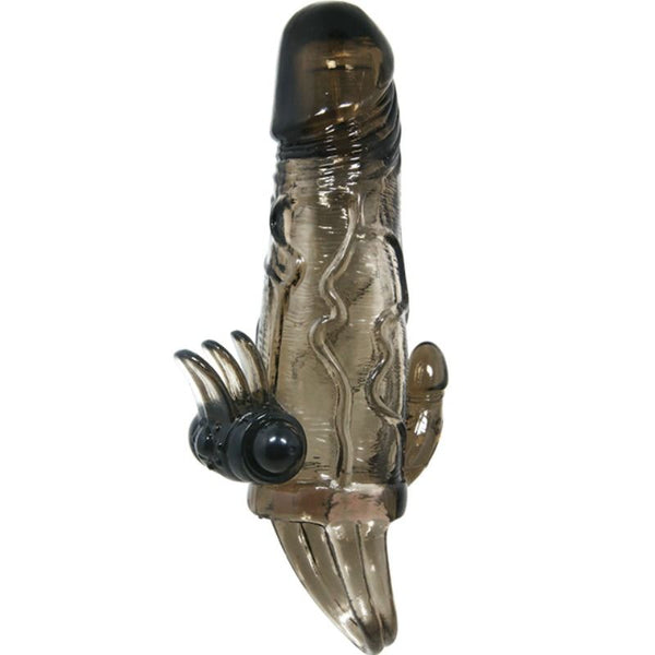 Brave man funda pene anal y clítoris vibrador 16.5 cm negro