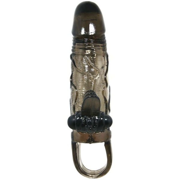 Brave man funda pene anal y clítoris vibrador 16.5 cm negro