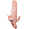 Brave man funda pene anal y clítoris vibrador 16.5 cm natural
