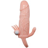 Brave man funda pene anal y clítoris vibrador 16.5 cm natural