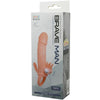 Brave man funda pene anal y clítoris vibrador 16.5 cm natural