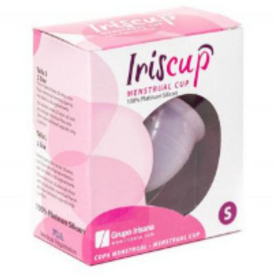 Iriscup copa mestrual rosa pequeña con bolsa esterilizadora