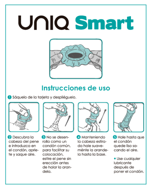 Uniq smart preservativos pre erección sin latex 3 unidades