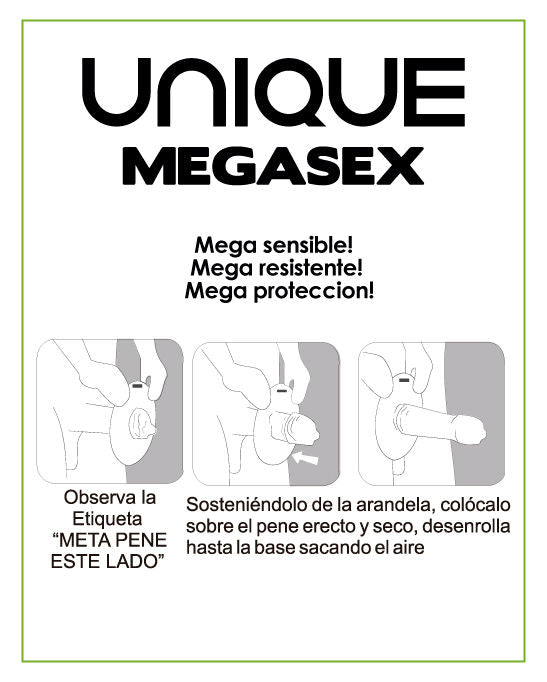 Uniq megasex preservativos sensitivos con liguero sin latex 3 unidades