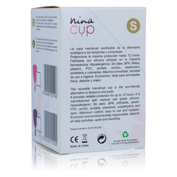 Nina copa menstrual rosa talla s