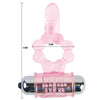 Baile anillo silicona 10 ritmos lengua con vibración rosa