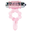 Baile anillo silicona 10 ritmos lengua con vibración rosa