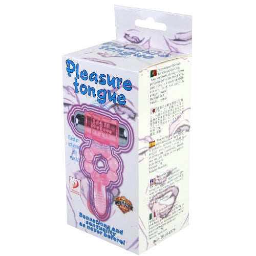 Baile anillo silicona 10 ritmos lengua con vibración rosa