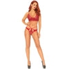 Leg set 2 piezas con tanga doble tiranta m l rojo