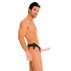 Arnés hueco vibrador para el y ella natural 14cm