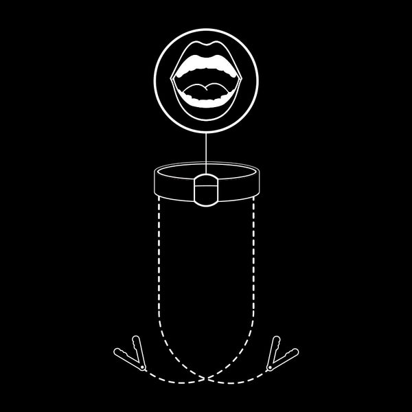 Fetish anilla mordaza con pinzas para pezones
