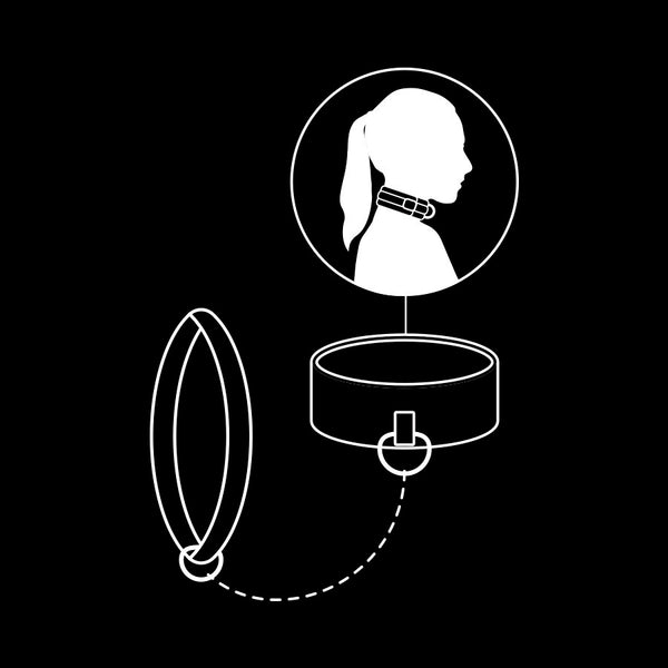 Fetish collar con cadena con forro de neopreno 3