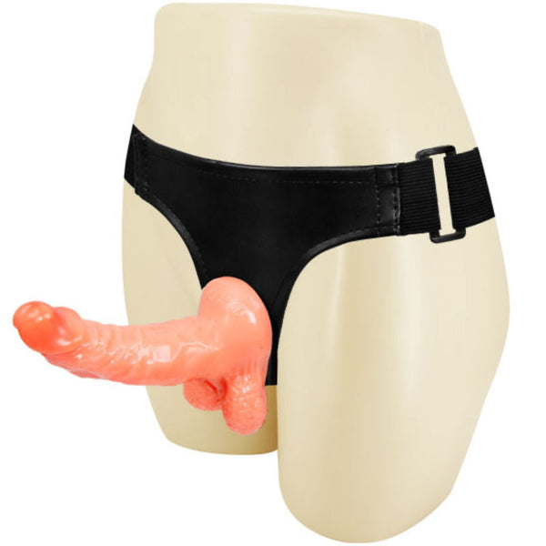 Baile arnés con pene realístico y braguita ajustable ultra passionate 15.5 cm