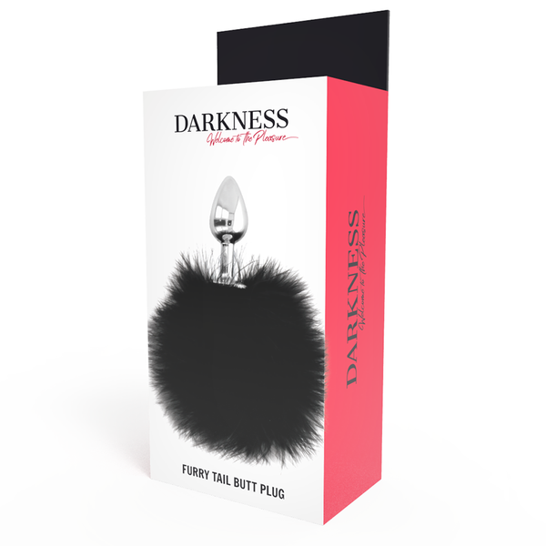 Plug anal Darkness Extra con cola negro 7 cm