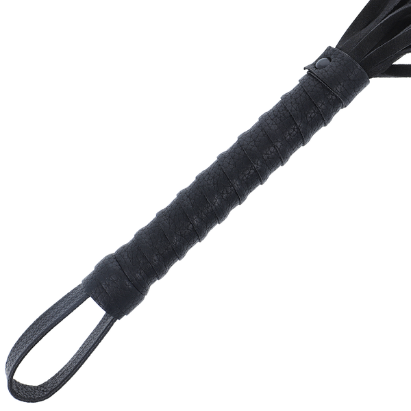 Darkness látigo bondage negro con mango de piel