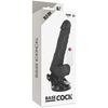 Vibrador realístico control remoto negro con testículos 19.5 cm o 4 cm