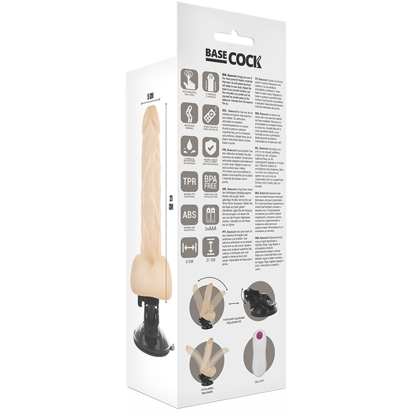 Vibrador realístico articulable control remoto negro 21 cm o 5 cm