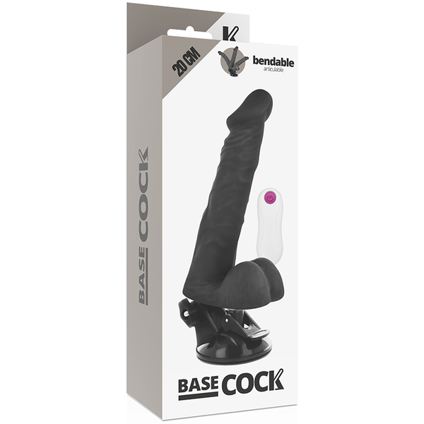 Vibrador realístico articulable control remoto negro 20 cm o 4.5 cm