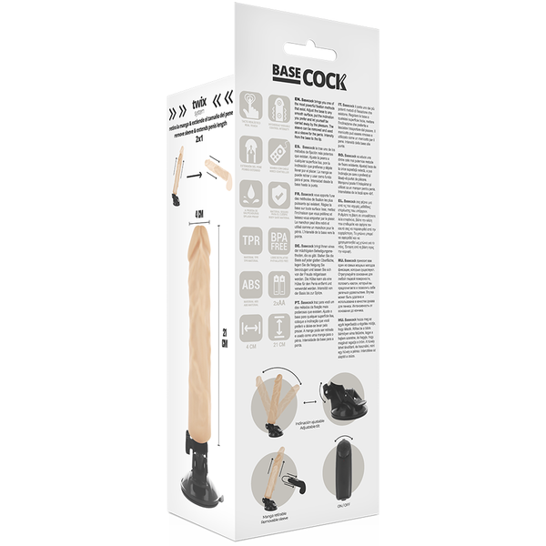 Vibrador realístico control remoto negro 21 cm o 4 cm