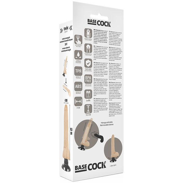 Vibrador realístico 2 1 negro 18.5 cm o 4 cm