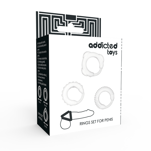Addicted set 3 anillos pene clear