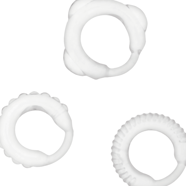 Addicted set 3 anillos pene clear
