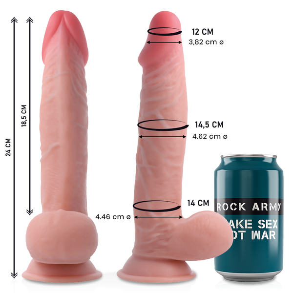 Rock sherman dildo realista dual density 24 cm o 4.62 cm