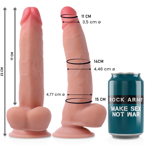 Rock leopard dildo realista dual density 23 cm o 4.77 cm