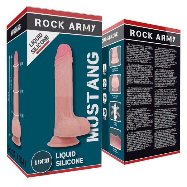 Rock mustang dildo realístico liquid silicone 18 cm o 4.14 cm