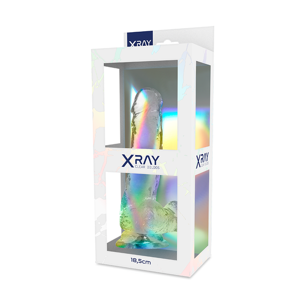 X clear dildo realista transparente 18.5 cm o 3.8 cm