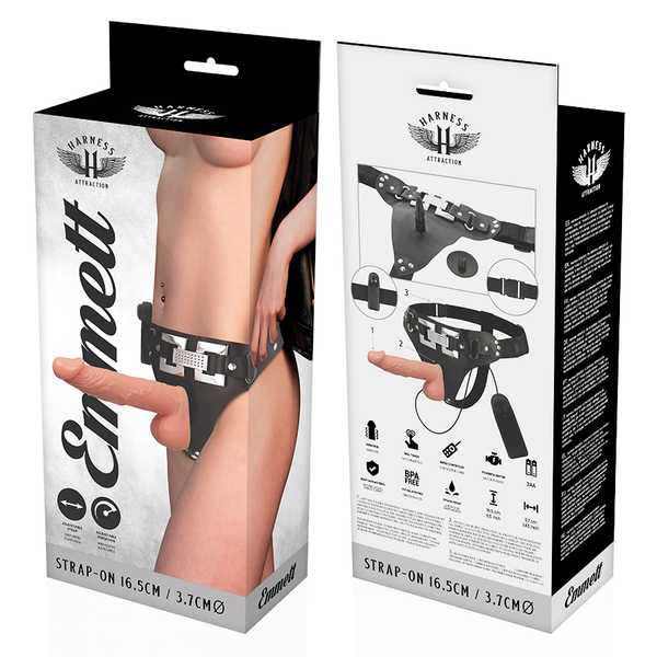 Arnés emmett realístico vibrador 16.5 cm o 3.7 cm