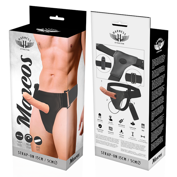 Arnés hueco marcos con vibrador 15 cm o 5 cm