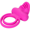 Dual clit flicker enhancer doble anillo vibrador de silicona rosa