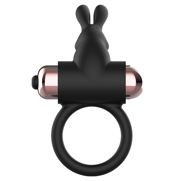 Anillo vibrador para el pene negro y dorado
