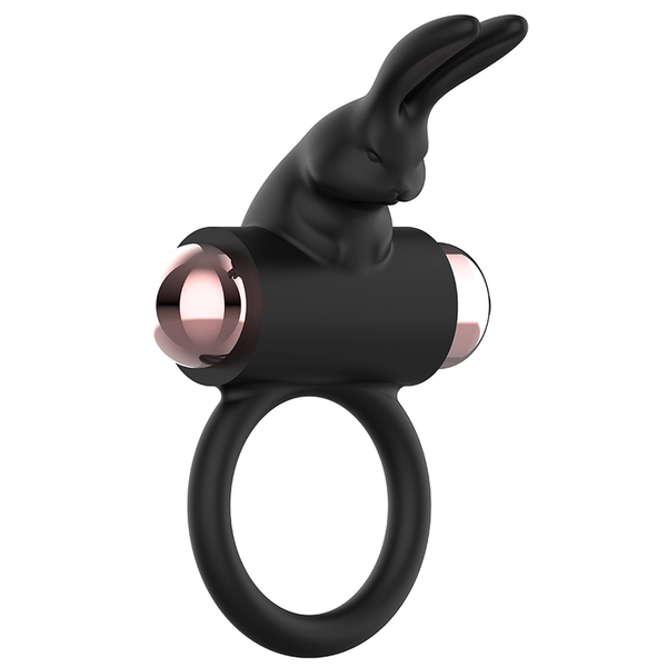 Anillo vibrador para el pene negro y dorado