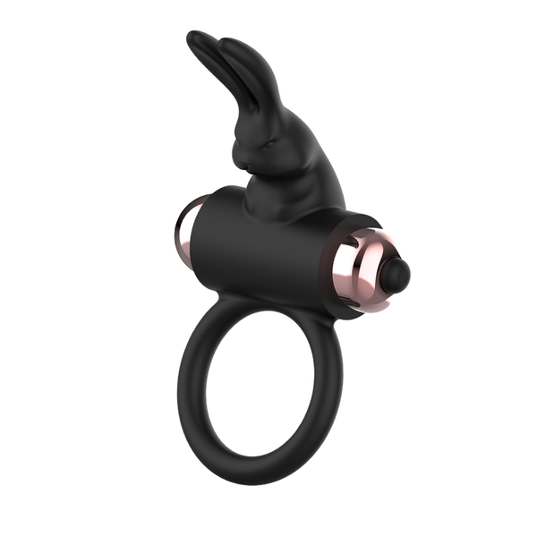 Anillo vibrador para el pene negro y dorado