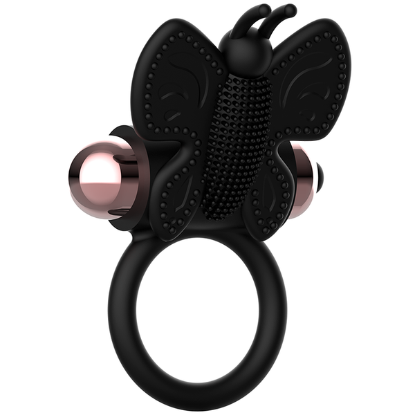 Anillo vibrador para el pene Butterfly negro y dorado
