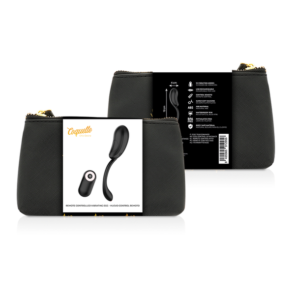 Coquette huevo control remoto recargable negro gold