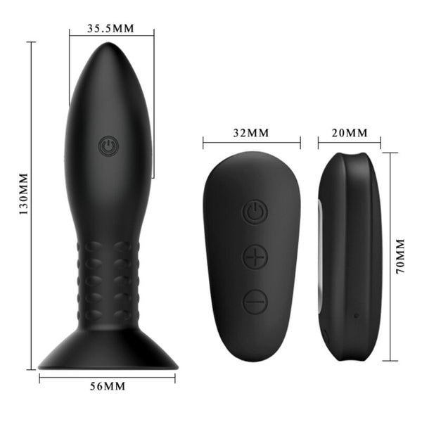 Mr plug con bolas rotadoras negro control remoto