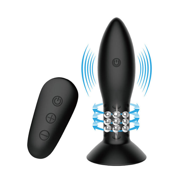 Mr plug con bolas rotadoras negro control remoto