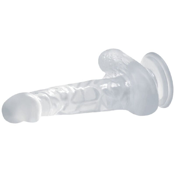 Baile dildo realístico con ventosa y testículos 16.7 cm transparente
