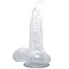 Baile dildo realístico con ventosa y testículos 16.7 cm transparente