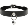 Coquette collar cuero vegano accesorio woman cascabel aro
