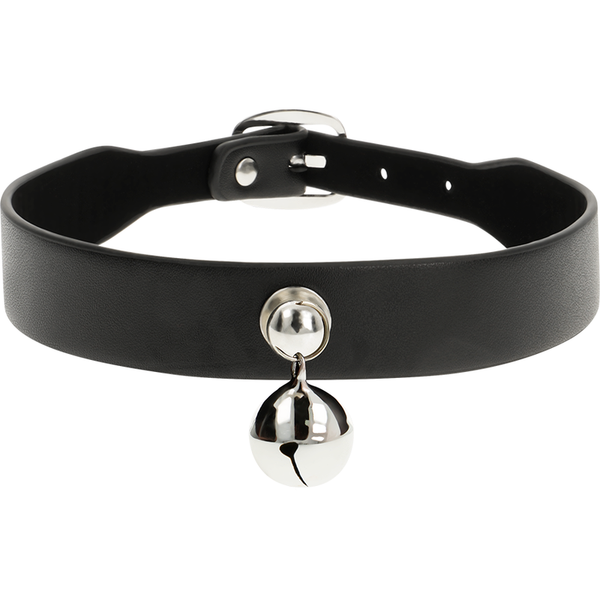 Coquette collar cuero vegano accesorio woman cascabel