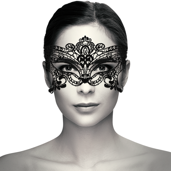 Coquette antifaz encaje negro ancho