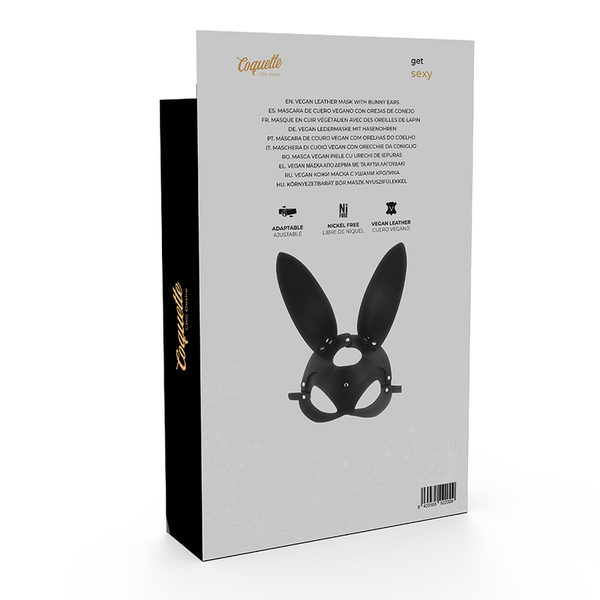 Coquette mascara cuero vegano con orejas de conejo
