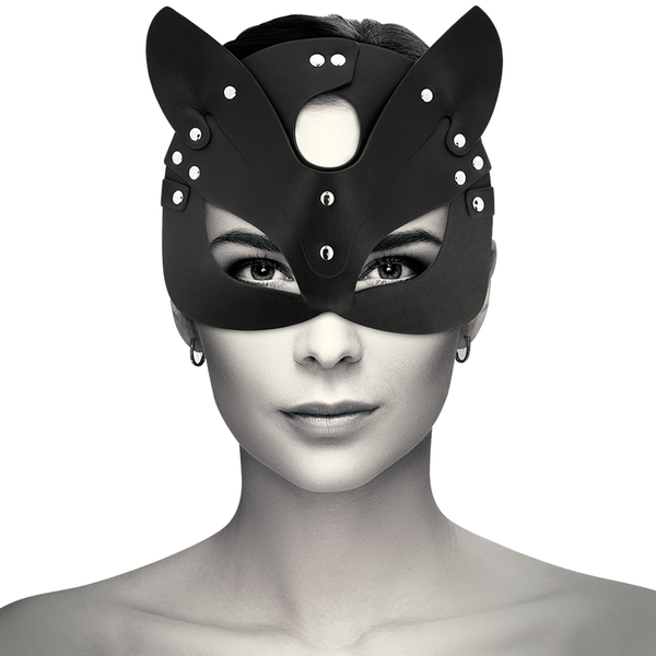 Coquette mascara cuero vegano con orejas de gato